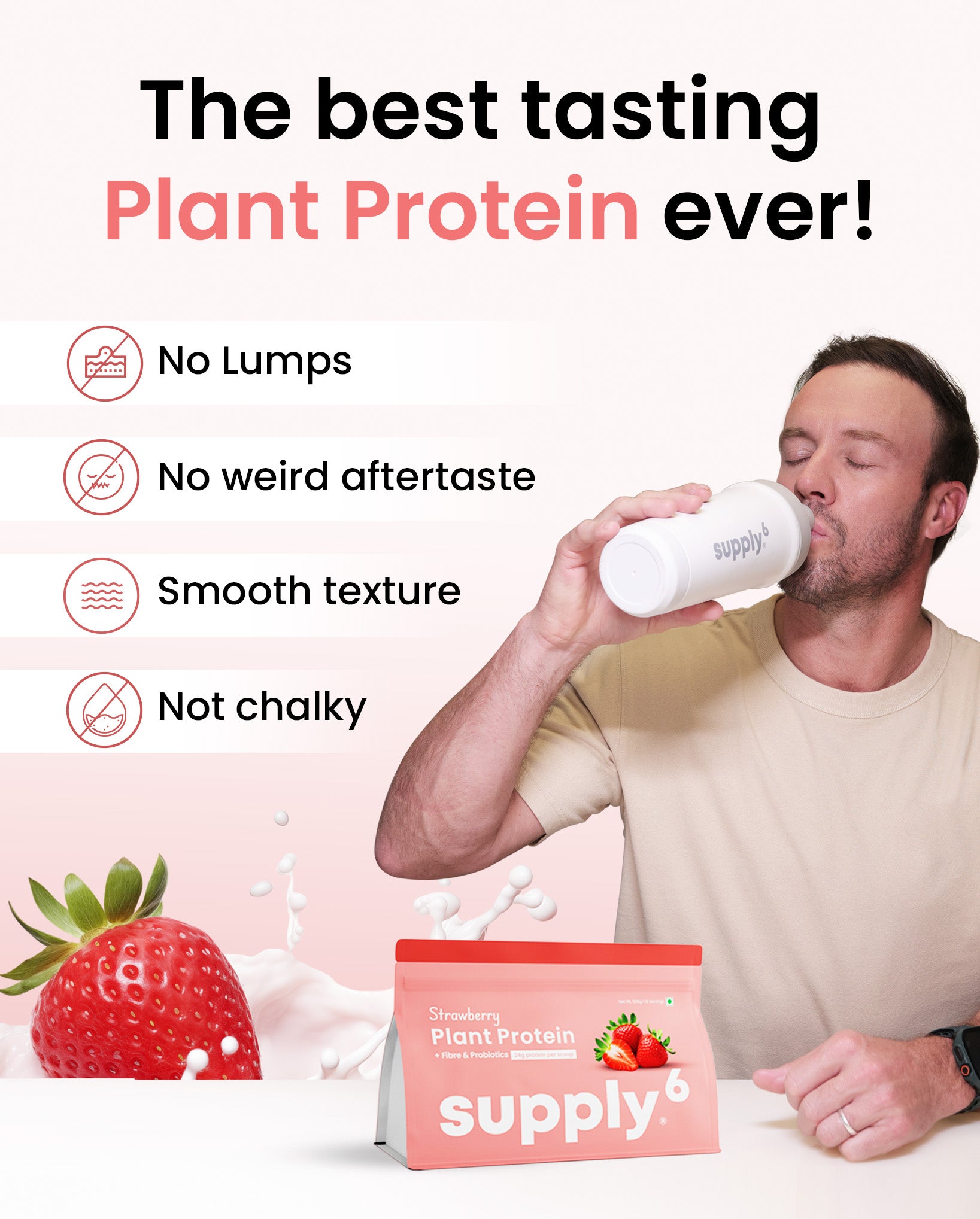 Supply6 Plant Protein - Strawberry
