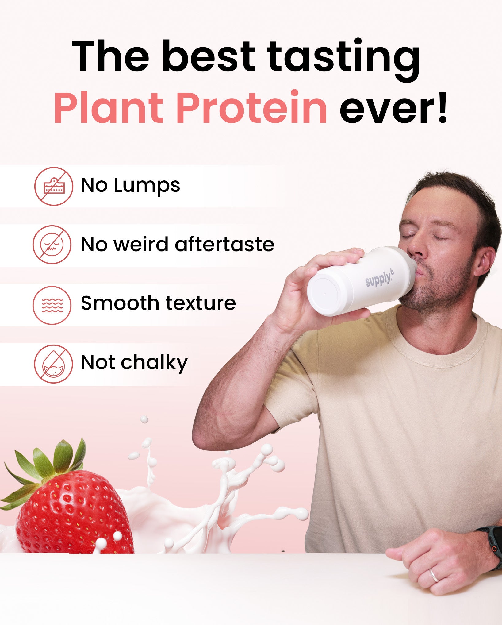 Supply6 Plant Protein - Strawberry (Travel Packs)
