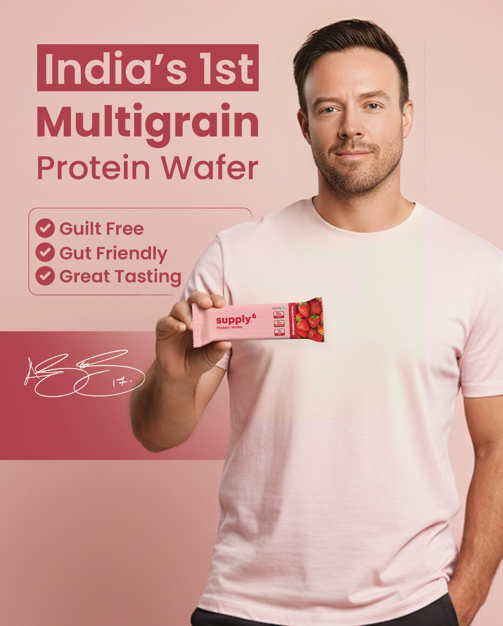 Supply6 Protein Wafer - Strawberry