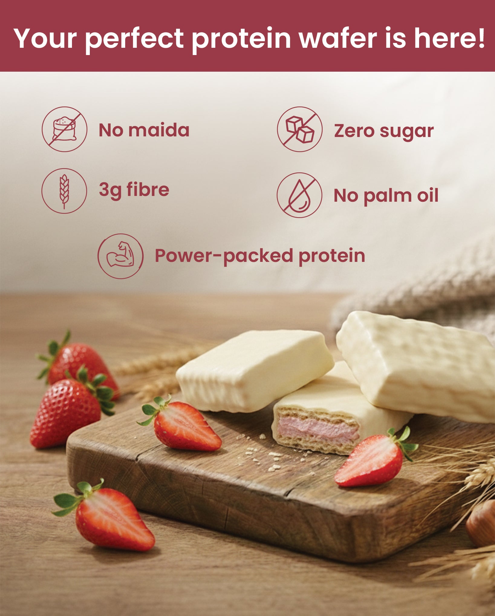 Supply6 Protein Wafer - Strawberry