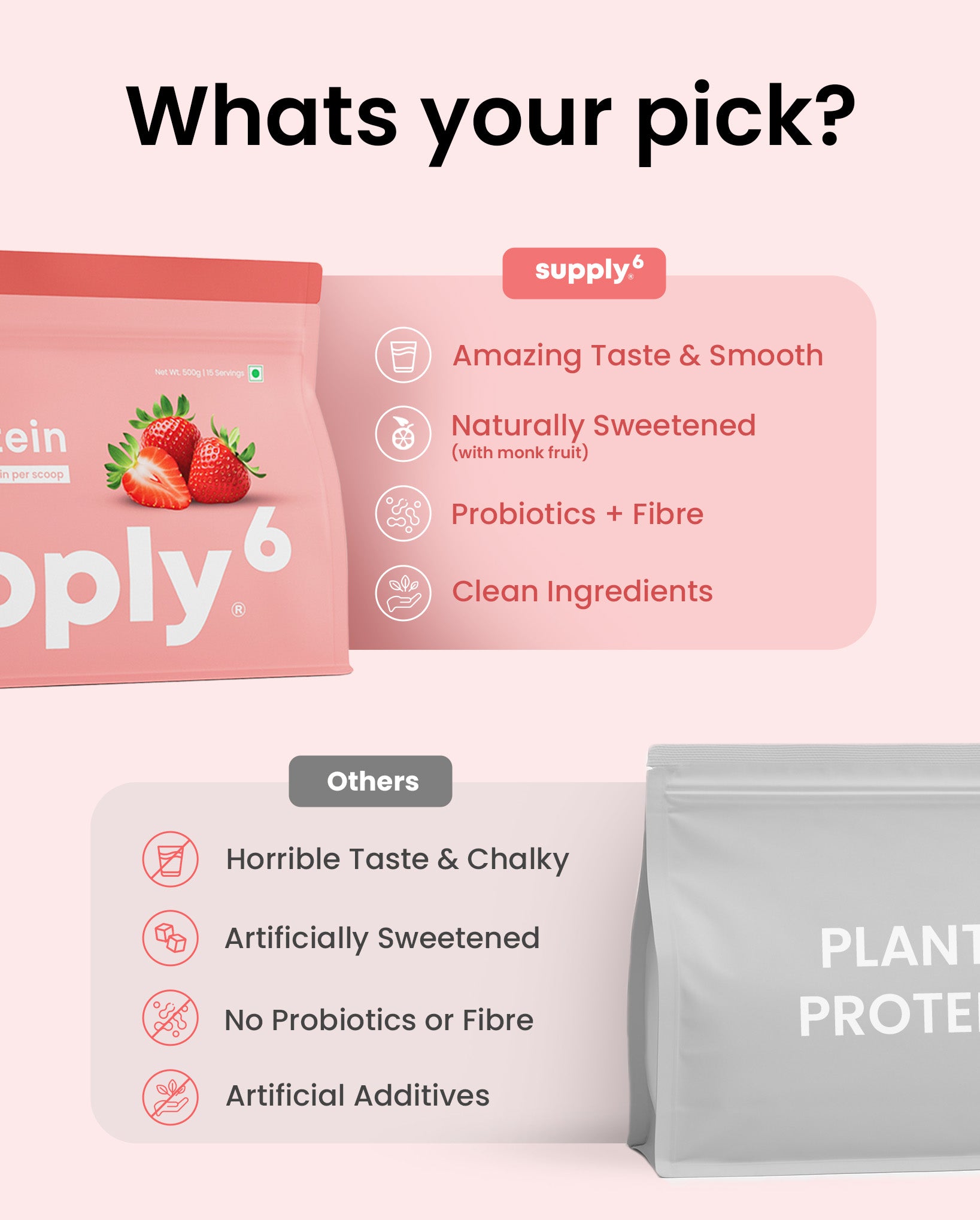 Supply6 Plant Protein - Strawberry